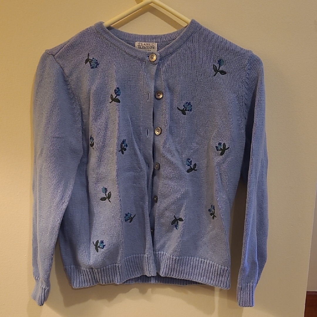 Classic Elements Lavender Floral Cardigan